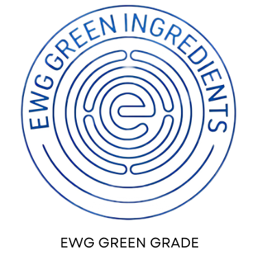 Logo of EWG Green Ingredients with a blue circular design on a white background