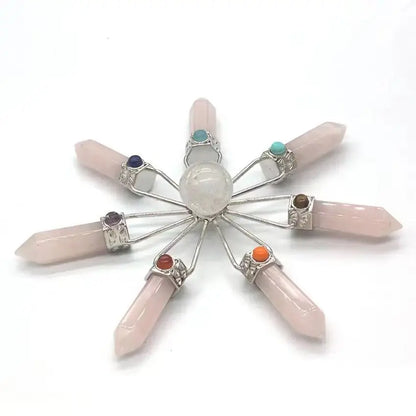 Amethyst, Clear Quartz & Rose Quartz Suncatcher – Modern Window Decor | Real Gemstone, Handcrafted Elegance - Wax | Wane