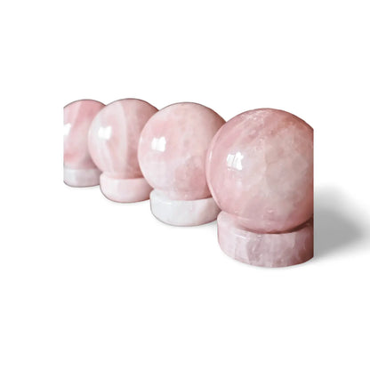 Amethyst or Rose Crystal Ball – Large 3" Sphere, Modern and Meaningful, Zig Zag, Stripe Patterns - Wax | Wane