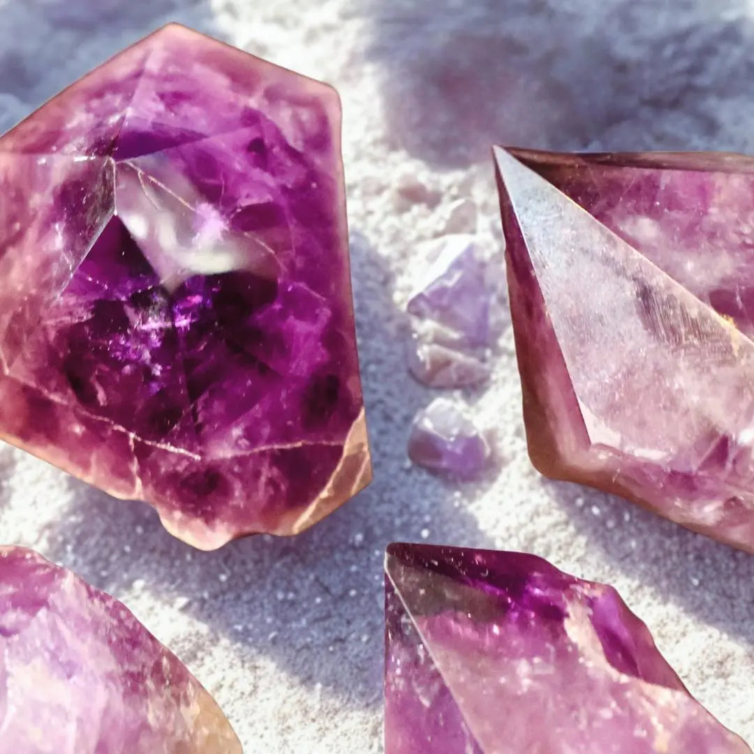 Amethyst Philosopher's Stone – Rough Untreated Quartz Crystal with Semi - Polished Point - Wax | Wane