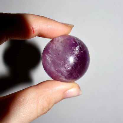 Amethyst Premium Sphere – Polished Crystal Ball of Clarity & Calm (Translucent Purple, Pocket Size ~0.75") - Wax | Wane