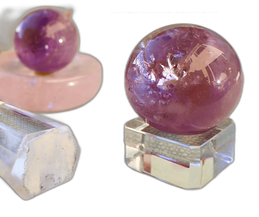 Amethyst Premium Sphere – Polished Crystal Ball of Clarity & Calm (Translucent Purple, Pocket Size ~0.75") - Wax | Wane