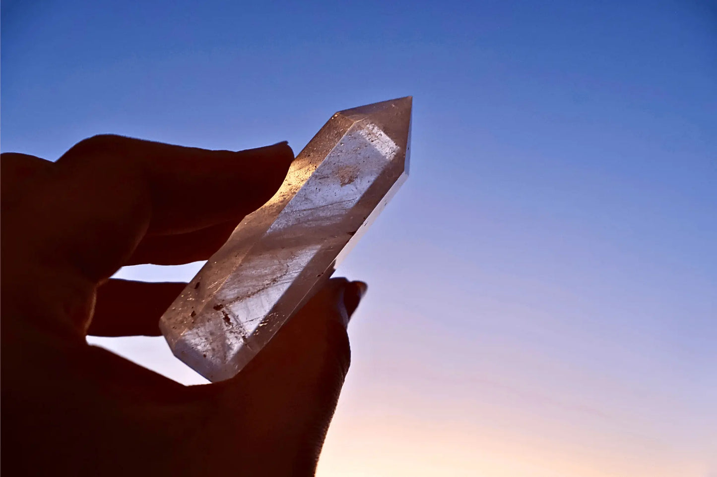 Clear Quartz Crystal Mineral Point with Natural Inclusions, 3" Obelisk Tower - Wax | Wane