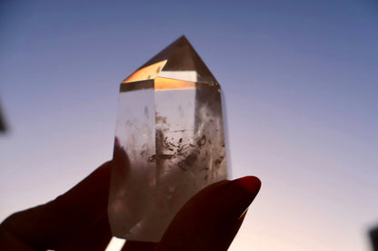 Clear Quartz Crystal Point – Thick, Stabilized Obelisk | Large High - Clarity Tower - Wax | Wane