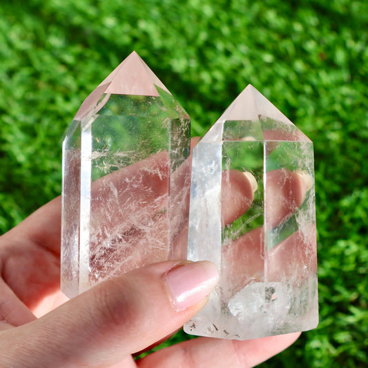 Clear Quartz Crystal Point – Thick, Stabilized Obelisk | Large High - Clarity Tower - Wax | Wane