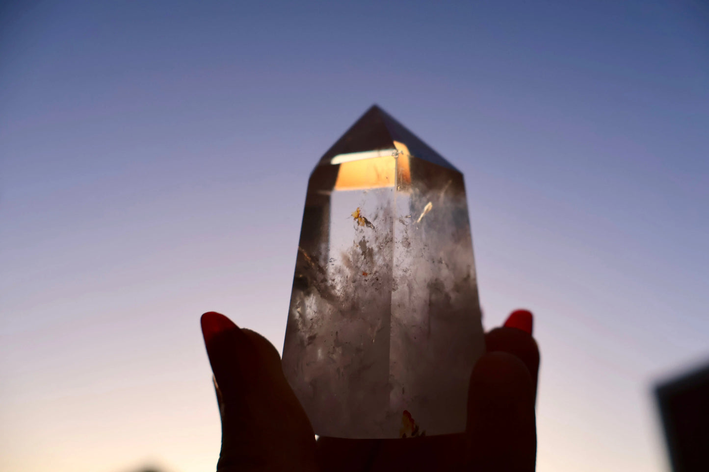 Clear Quartz Crystal Point – Thick, Stabilized Obelisk | Large High - Clarity Tower - Wax | Wane