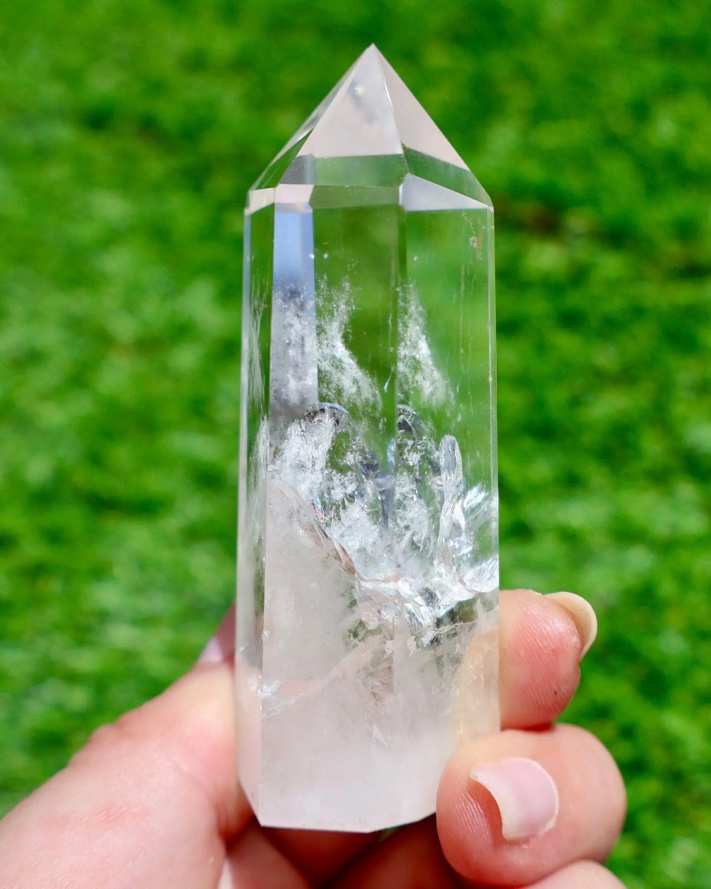Clear Quartz Energy Point with Thicker 1.5" Base, Rare Premium Quality, 3-4 inch product image