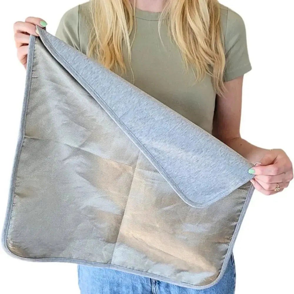 Faraday EMF Shielding Blanket – 18"x18" Laptop Pad | Silver Fiber Anti - Radiation Protection for - Wax | Wane