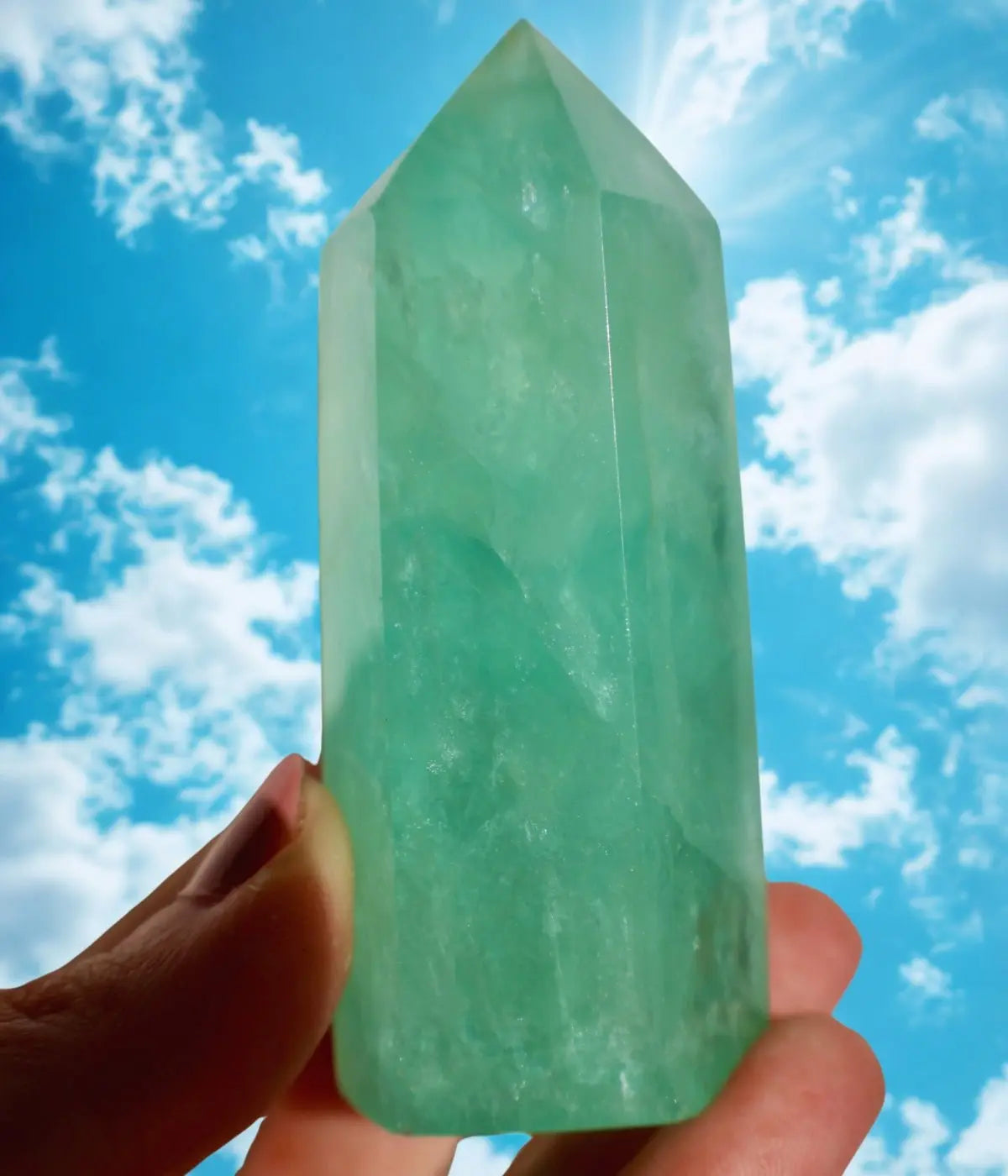 Fluorite Obelisk, Icey Seafoam Green Crystal 3-4" product image