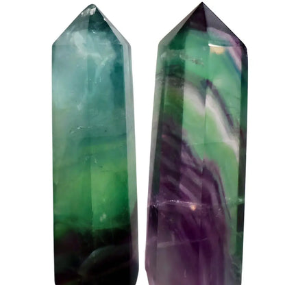 Fluorite Obelisk Point - Colorful, Banded and Natural Crystal, Geometric Decor - Wax | Wane