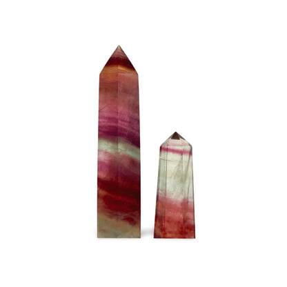 Fluorite Obelisk Point - Colorful, Banded and Natural Crystal, Geometric Decor - Wax | Wane