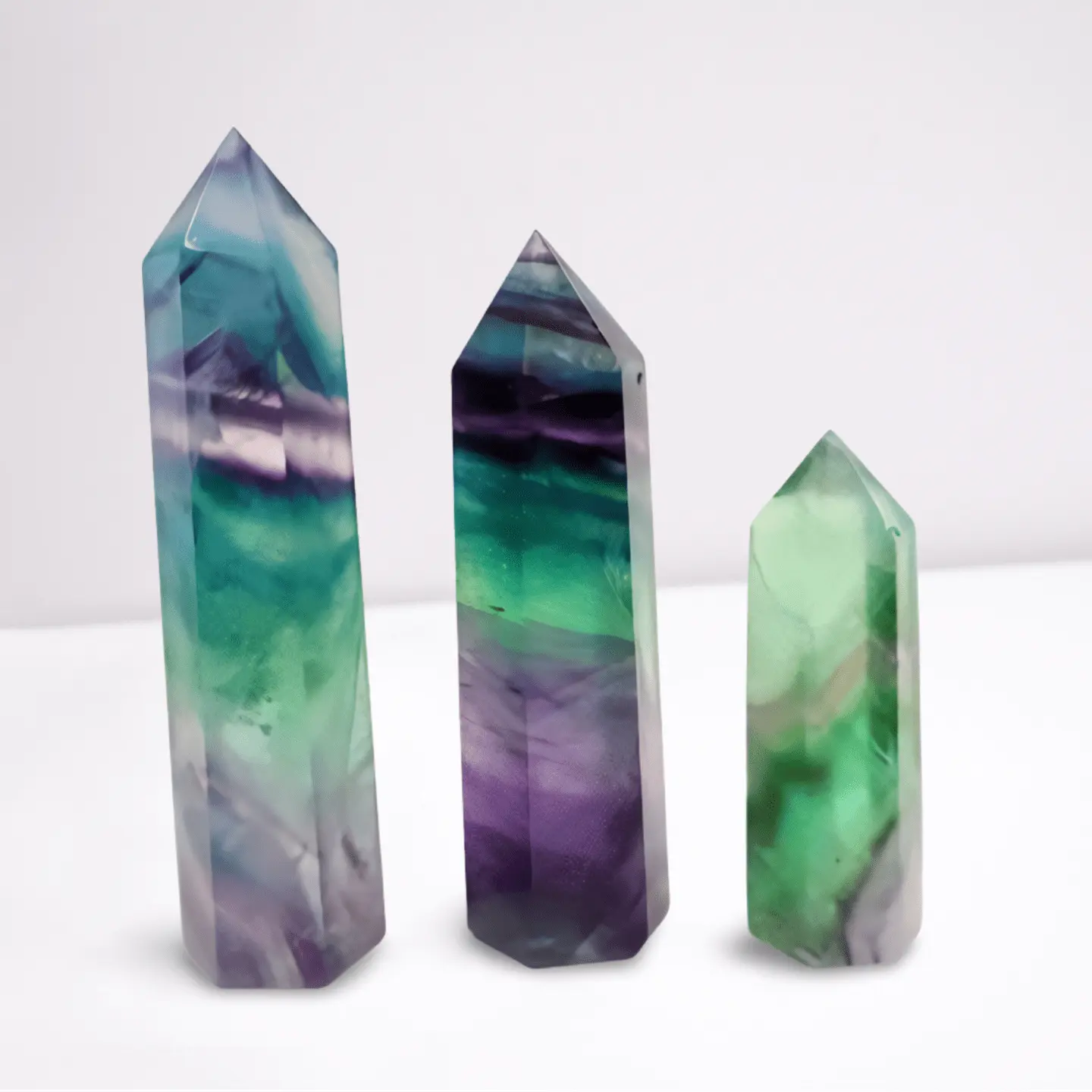 Fluorite Obelisk Point - Colorful, Banded and Natural Crystal, Geometric Decor - Wax | Wane - Decor - 20