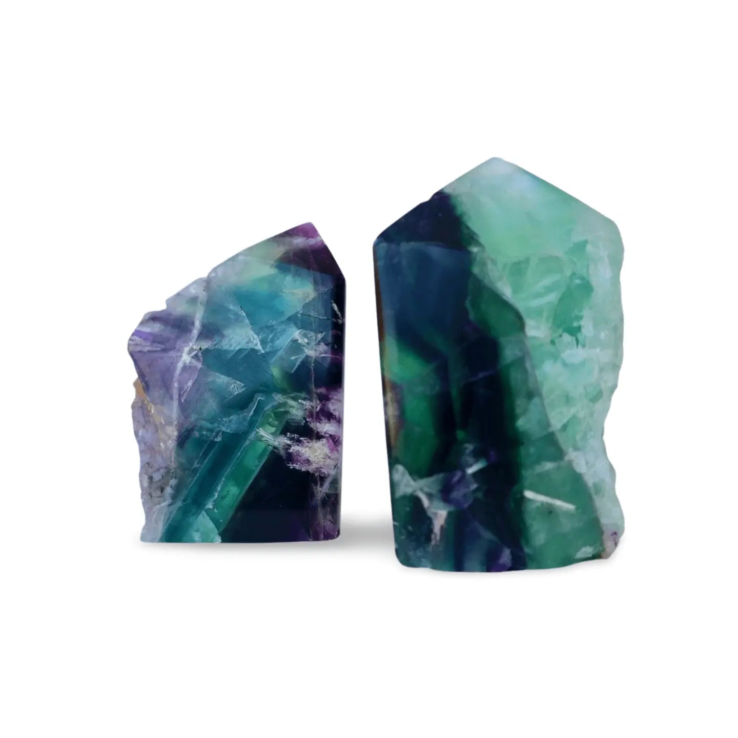 Fluorite Tetrahedron Column – Unpolished 3.5" Green, Blue & Purple Crystal | Naturally Formed Geometry - Wax | Wane