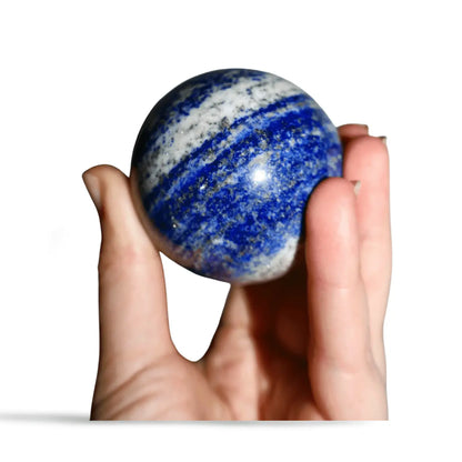 Lapis Lazuli Crystal Sphere – 1.5" Solid Gemstone with Pyrite | Inspired by Ancient Egypt & Museum - Grade Mineralogy - Wax | Wane