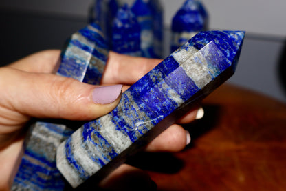 Lapis Lazuli Obelisk - Authentic Quality Gemstone for Wisdom and Truth, Decorative 4 - Inch Tall - Wax | Wane