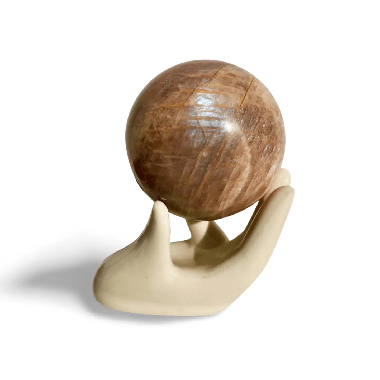 Moonstone Crystal Ball - Natural Prismatic Aura, Intuition and Awareness Stone Sphere, 1.5" - Wax | Wane