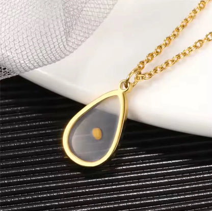 Mustard Seed Faith Necklace – Gold Teardrop Pendant | Stainless Steel Christian Jewelry - Wax | Wane