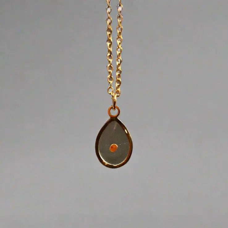Mustard Seed Faith Necklace – Gold Teardrop Pendant | Stainless Steel Christian Jewelry - Wax | Wane