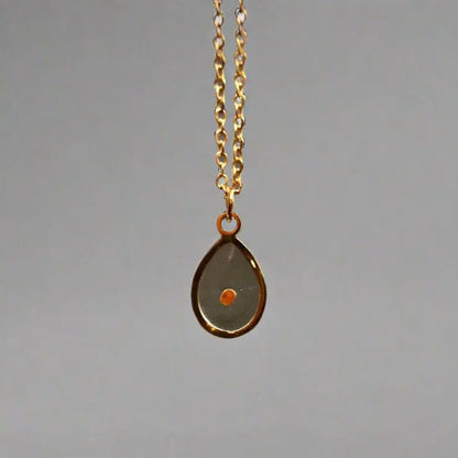 Mustard Seed Faith Necklace – Gold Teardrop Pendant | Stainless Steel Christian Jewelry - Wax | Wane
