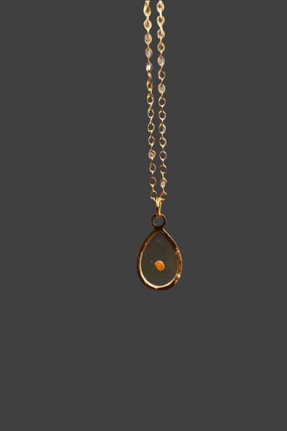 Mustard Seed Faith Necklace – Gold Teardrop Pendant | Stainless Steel Christian Jewelry - Wax | Wane - MCF - 7