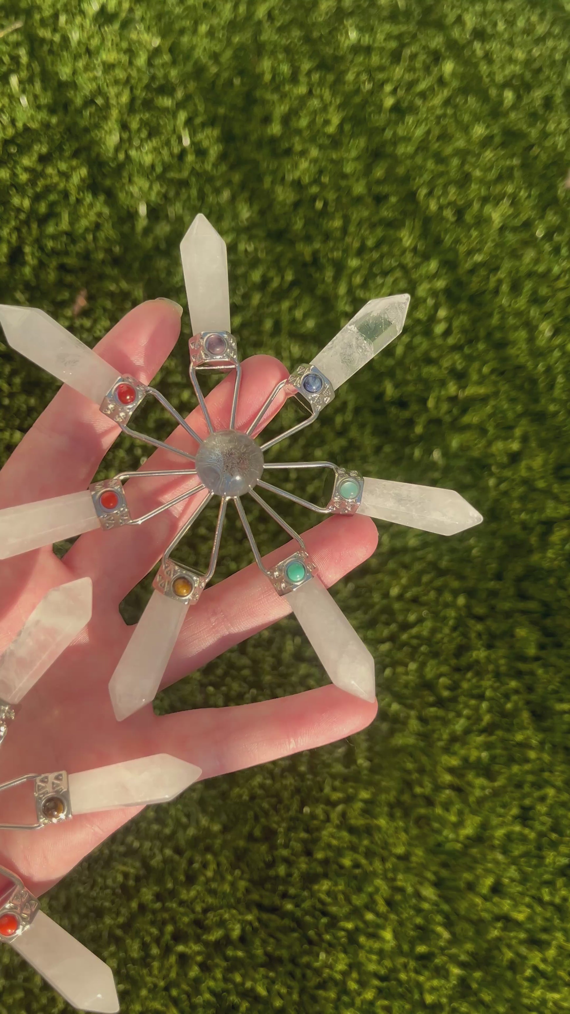 Handcrafted gemstone suncatcher by Wax and Wane