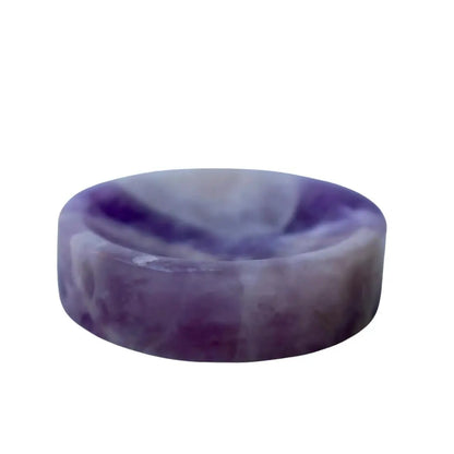 Rose Quartz & Amethyst Crystal Bowl – Jewelry Dish or Decor | Hand - Carved from Natural Stone, 2 - Inch - Wax | Wane