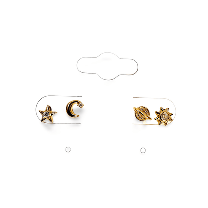 Sterling Silver Celestial Earrings - 4 piece Set with Saturn, Moon, Star, and Sun - Wax | Wane - Jewelry Accessories & Derivatives - 5