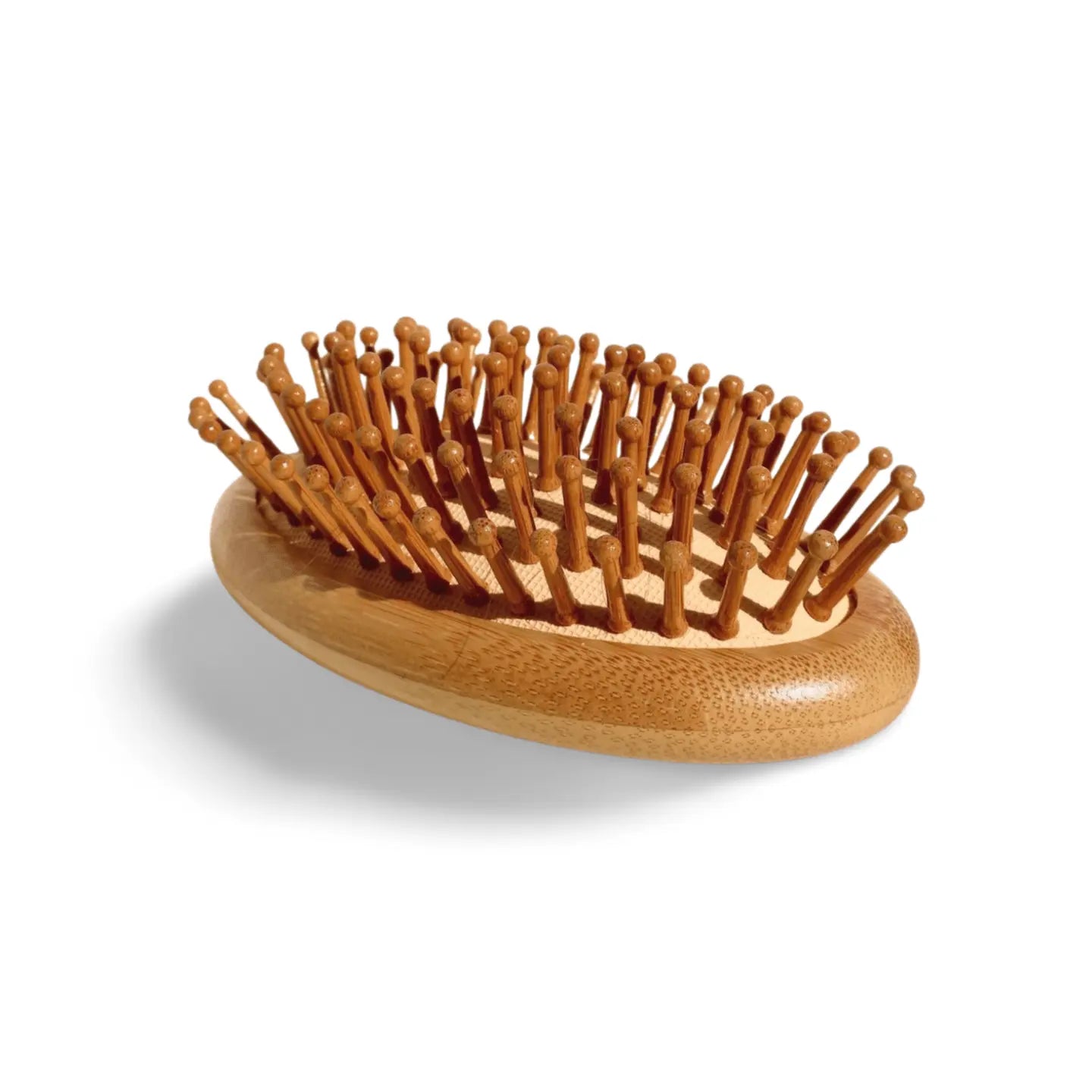 Wood Handheld Hair Brush – Scalp Massager with Ball - Tipped Bamboo Bristles - Wax | Wane