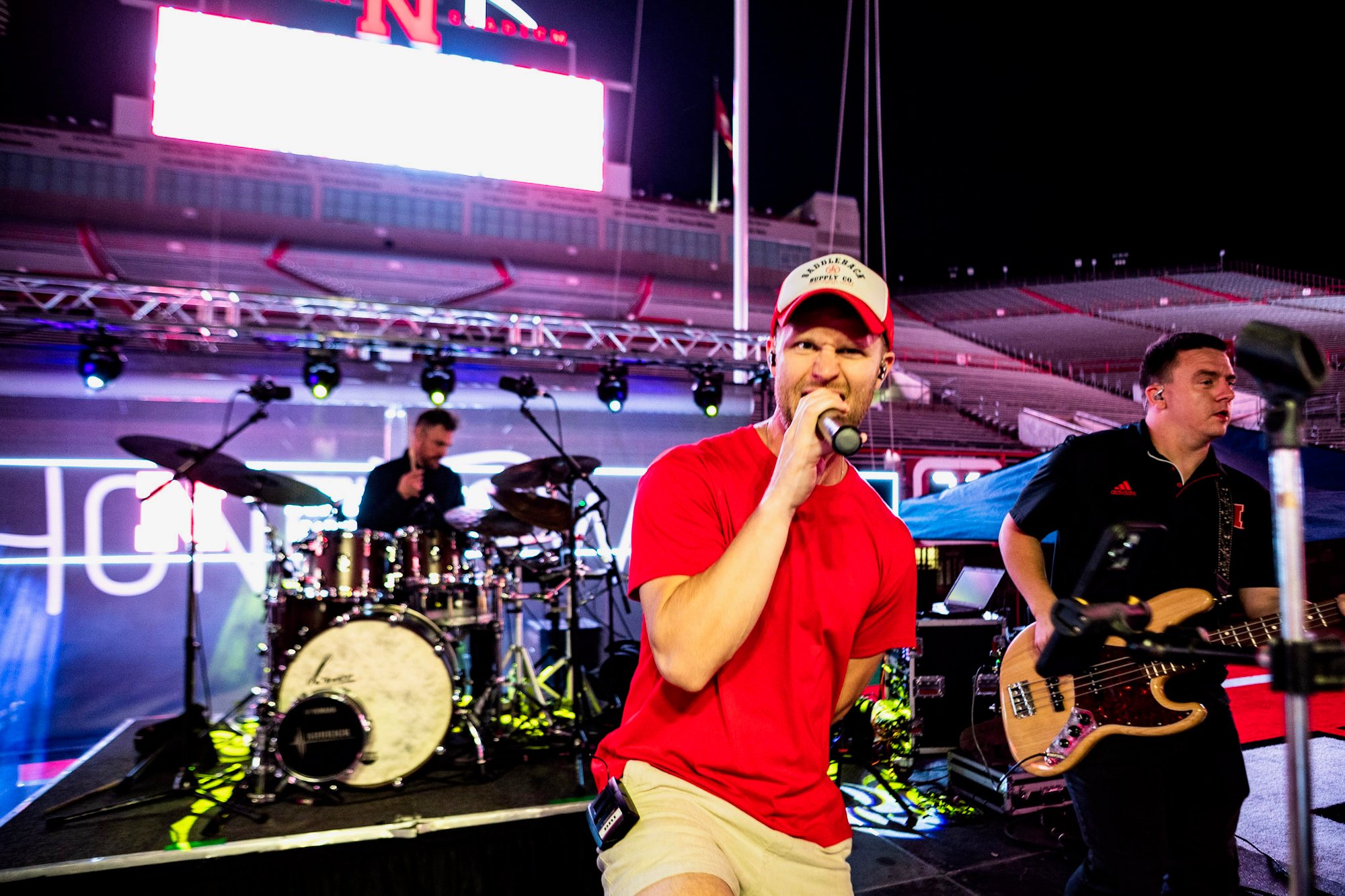 Harry Norman performs at Memorial Stadium in Lincoln, NE